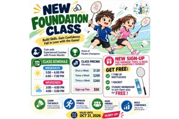 Promo Junior Badminton Class